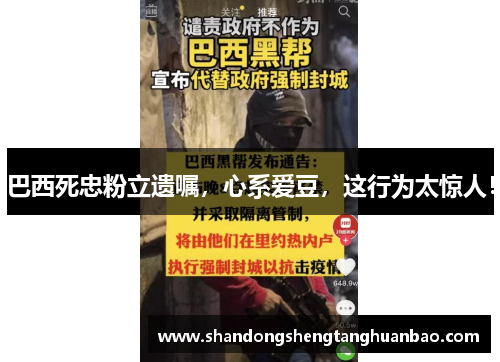 巴西死忠粉立遗嘱，心系爱豆，这行为太惊人！